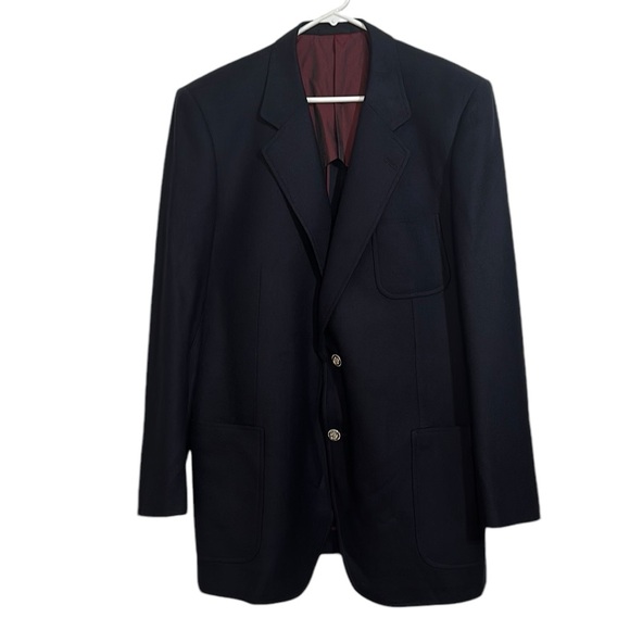 Men’s Eikokuya British House Co Ltd. Navy Wool Double Button Blazer Sz XL